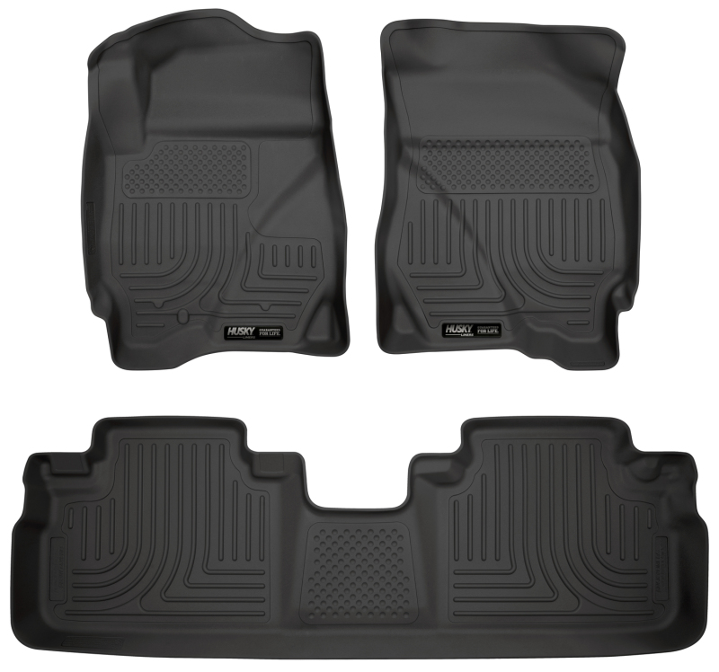 Mazda Tribute Floor Liners - Front + Rear - Husky Liners - WeatherBeater Combo - Black - `09-`11